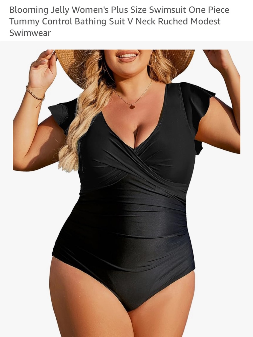 Plus Size Black One-Piece Swimwear